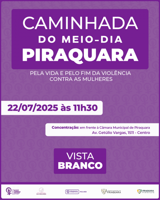 Caminhada do Meio-Dia marca mobilização contra o feminicídio em Piraquara