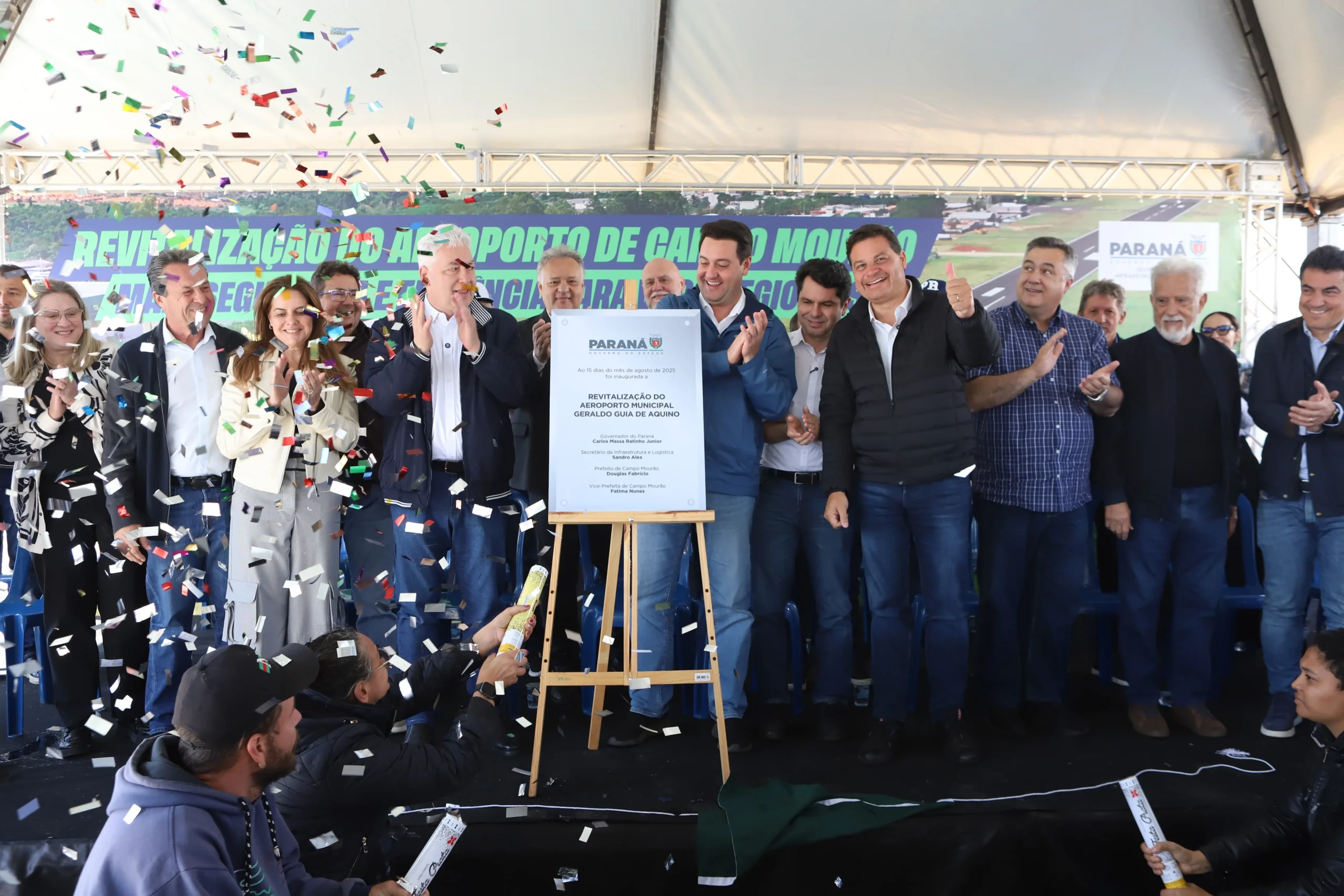 Governador Carlos Massa Ratinho Junior inaugurou nova pista do aeroporto de Campo Mourão