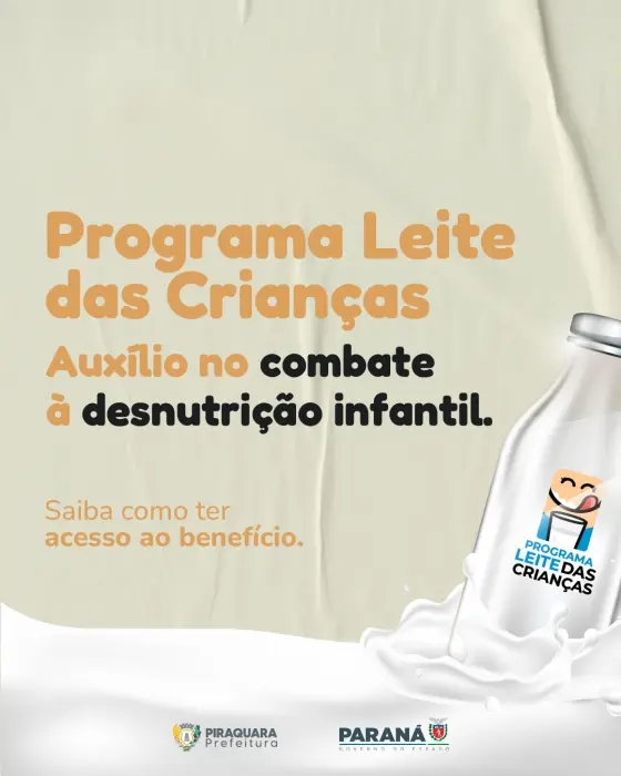 Leite garantido para crianças de Piraquara: saiba como se cadastrar