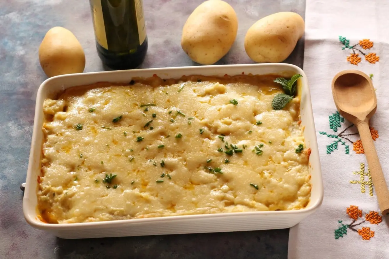 Bacalhau cremoso gratinado