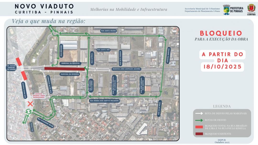 Obras do novo viaduto bloqueiam a Rua Paulo Kissula a partir deste sábado (18)