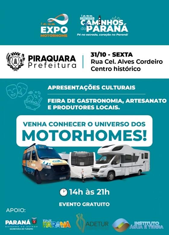 Piraquara recebe a 1ª Expo Motorhome no Centro Histórico