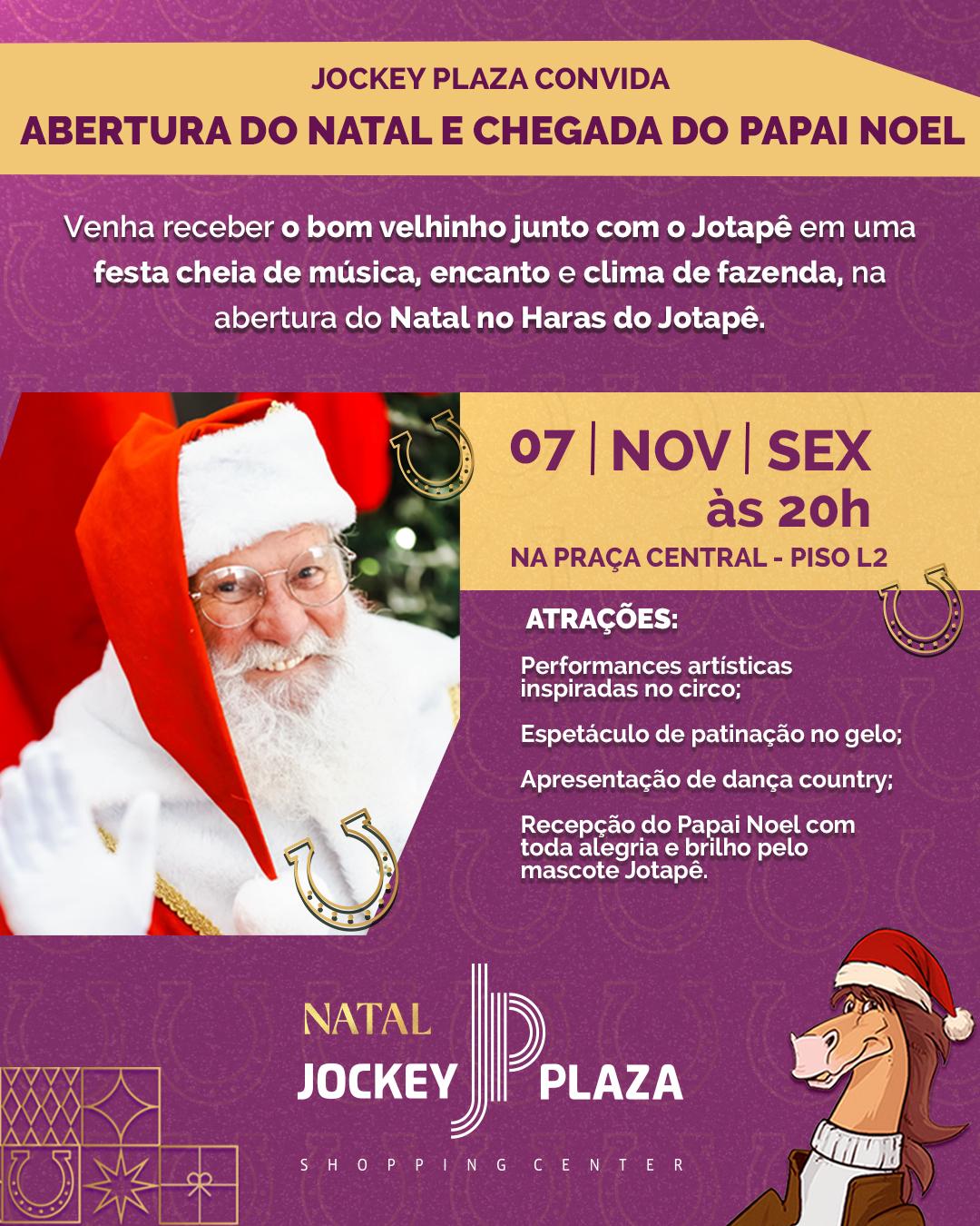 Jockey Plaza Shopping dá início à temporada de Natal com a chegada do Papai Noel e inauguração do Haras do Jotapê