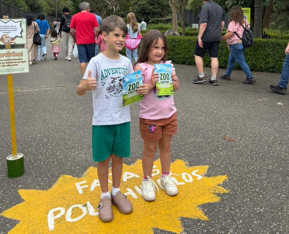 Férias no Zoo de Curitiba trazem diversão gratuita com desafios sobre os macacos-prego