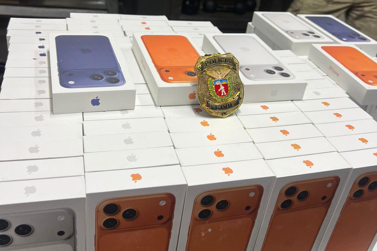 PCPR apreende 1.680 celulares sem procedência avaliados em R$ 3 milhões em Curitiba