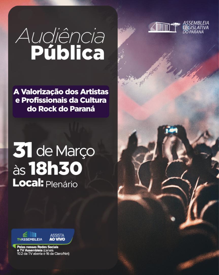 Assembleia Legislativa promove Sessão Solene em homenagem aos profissionais da cultura rock do Paraná