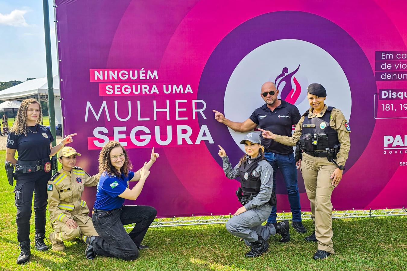 Forças de segurança realizam conscientização de combate à violência contra a mulher